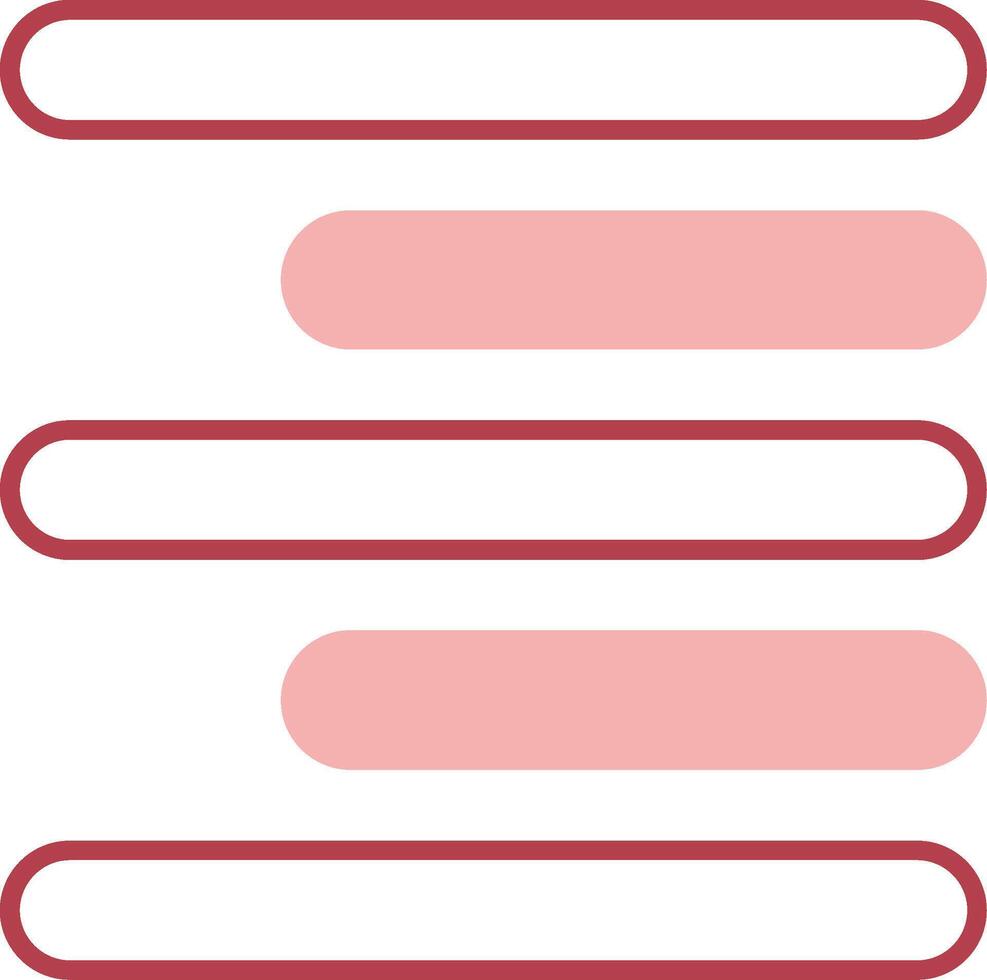 Horizontal Right Align Solid Two Color Icon vector