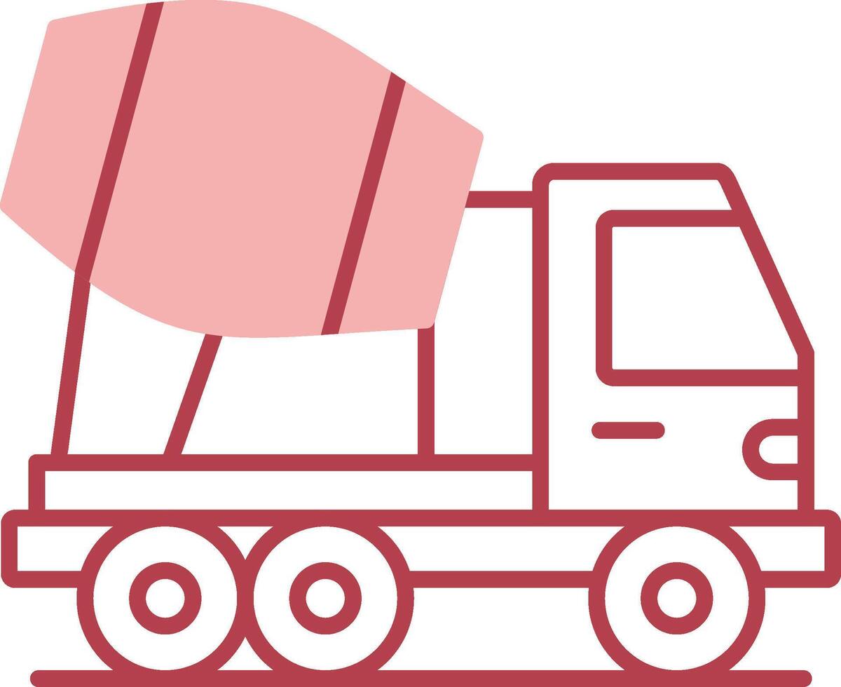 Concrete Mixer Truck Solid Two Color Icon vector