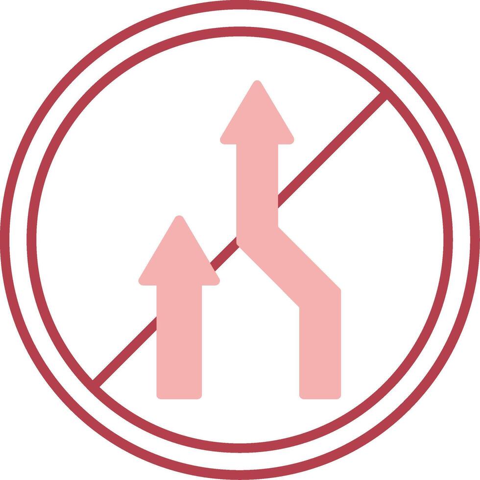 No Overtaking Solid Two Color Icon vector