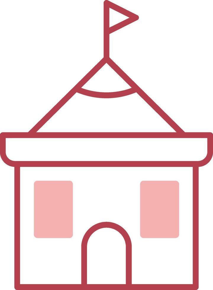 templo sólido dos color icono vector