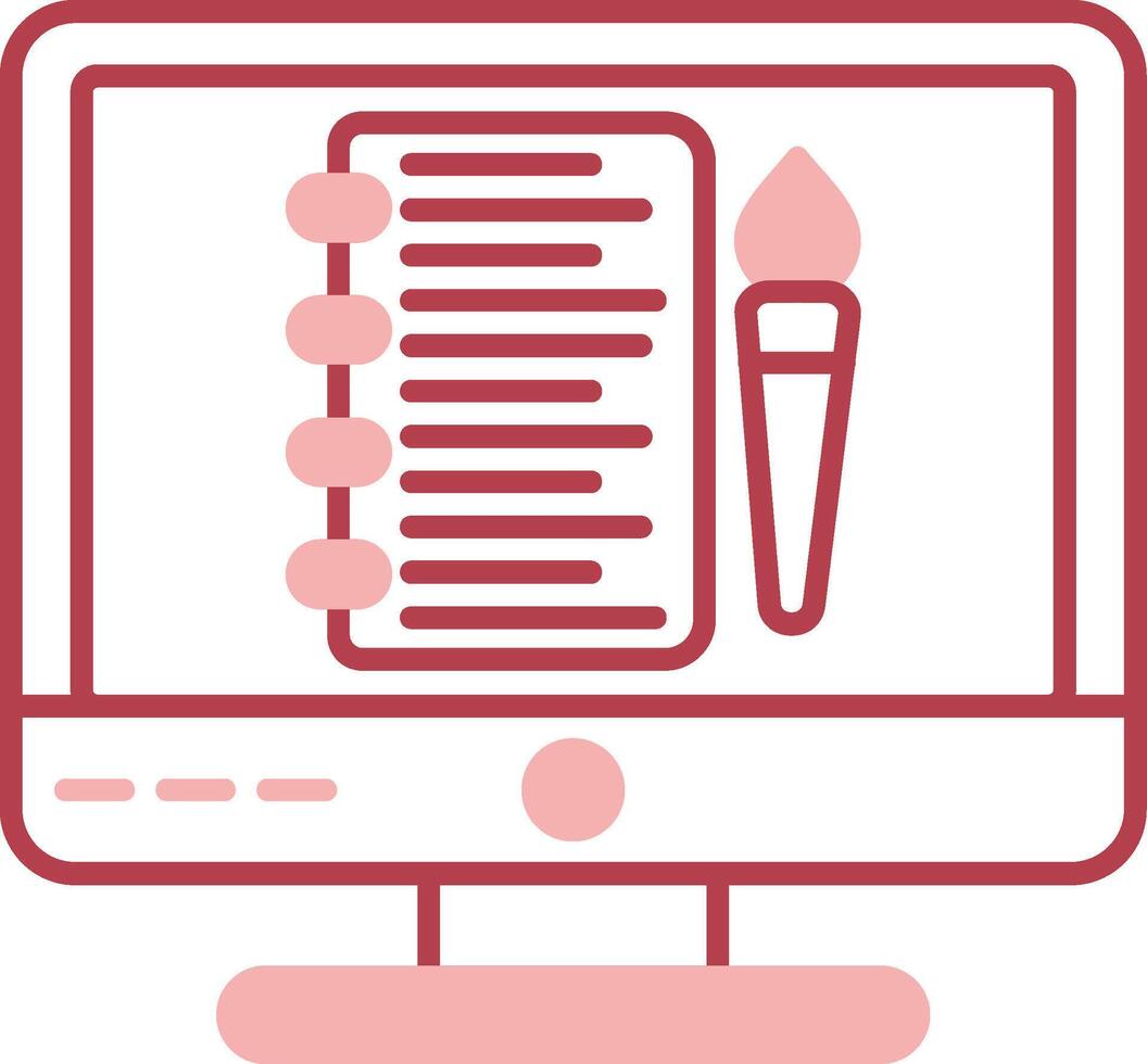 Sketchbook Solid Two Color Icon vector