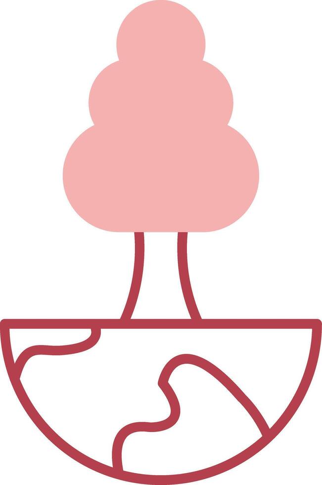 World Tree Solid Two Color Icon vector