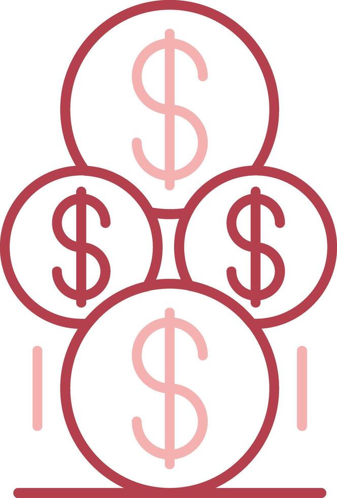 Coins Solid Two Color Icon vector