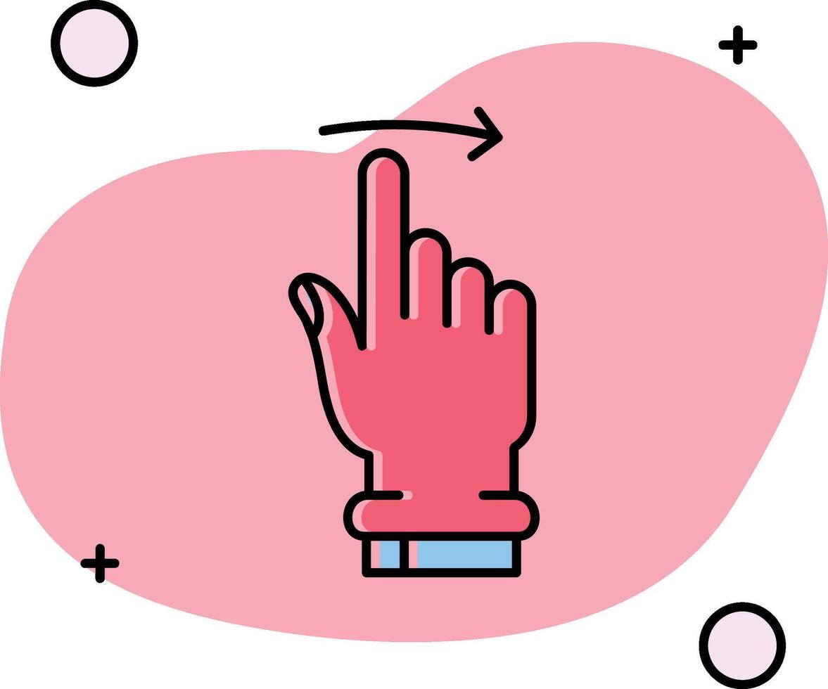 Swipe Right Slipped Icon vector