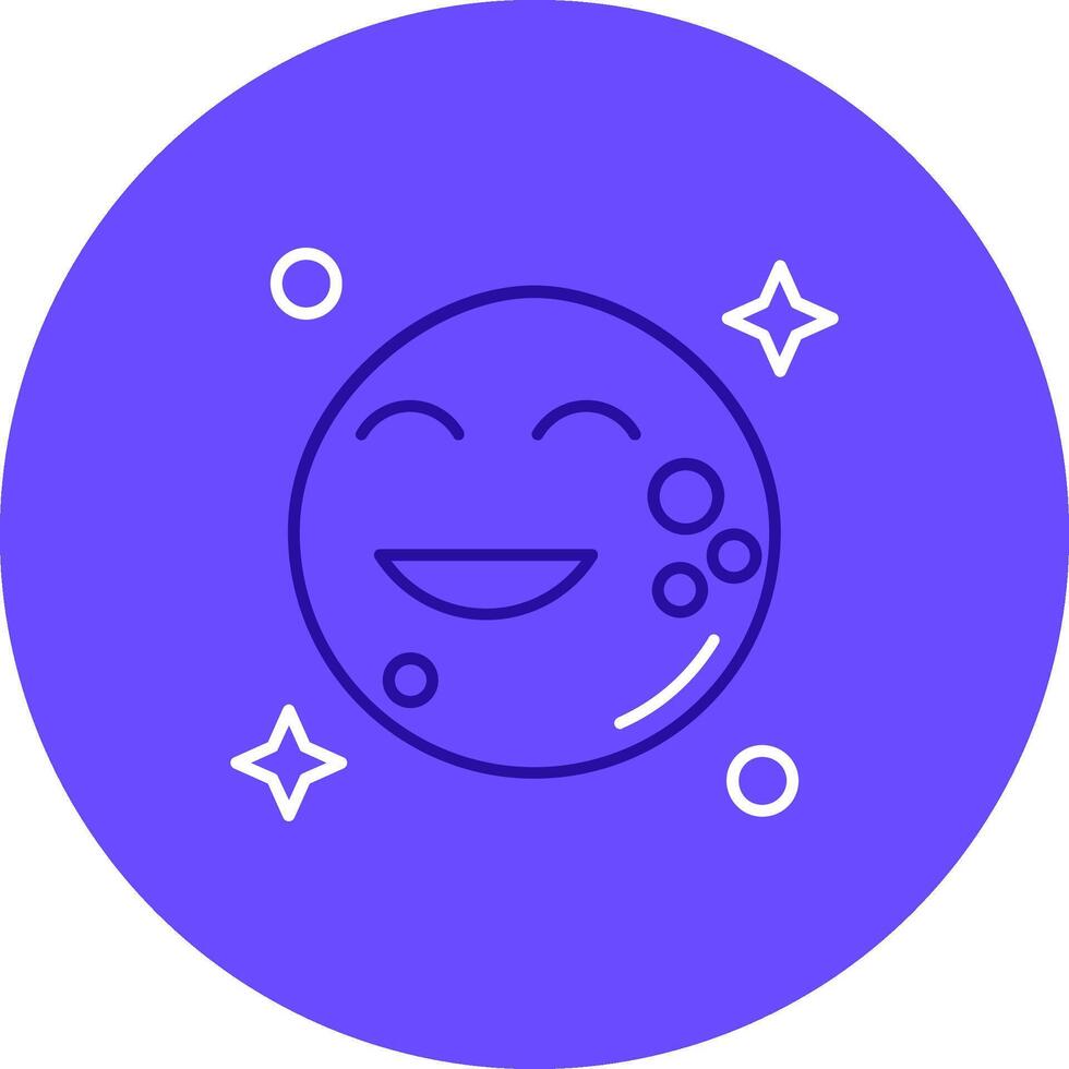 Luna dúo melodía color circulo icono vector