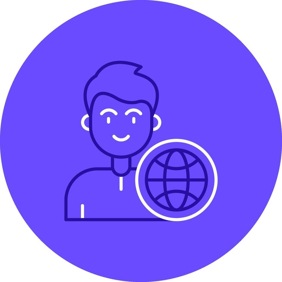 Global Duo tune color circle Icon vector