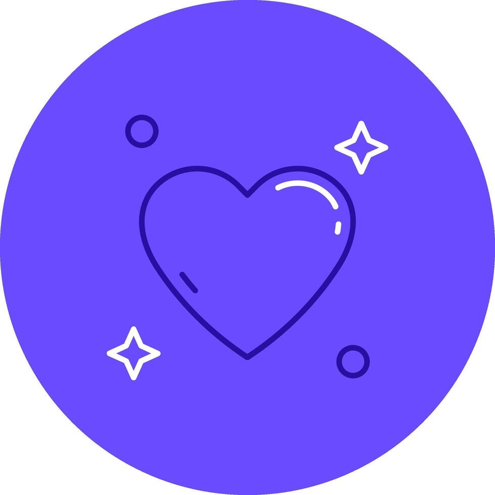 Heart Duo tune color circle Icon vector