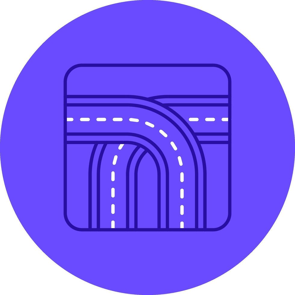 Crossing Duo tune color circle Icon vector