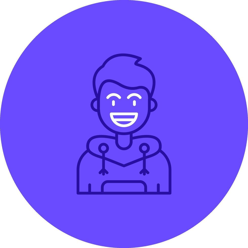 Smile Duo tune color circle Icon vector