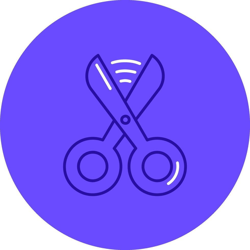 Scissors Duo tune color circle Icon vector