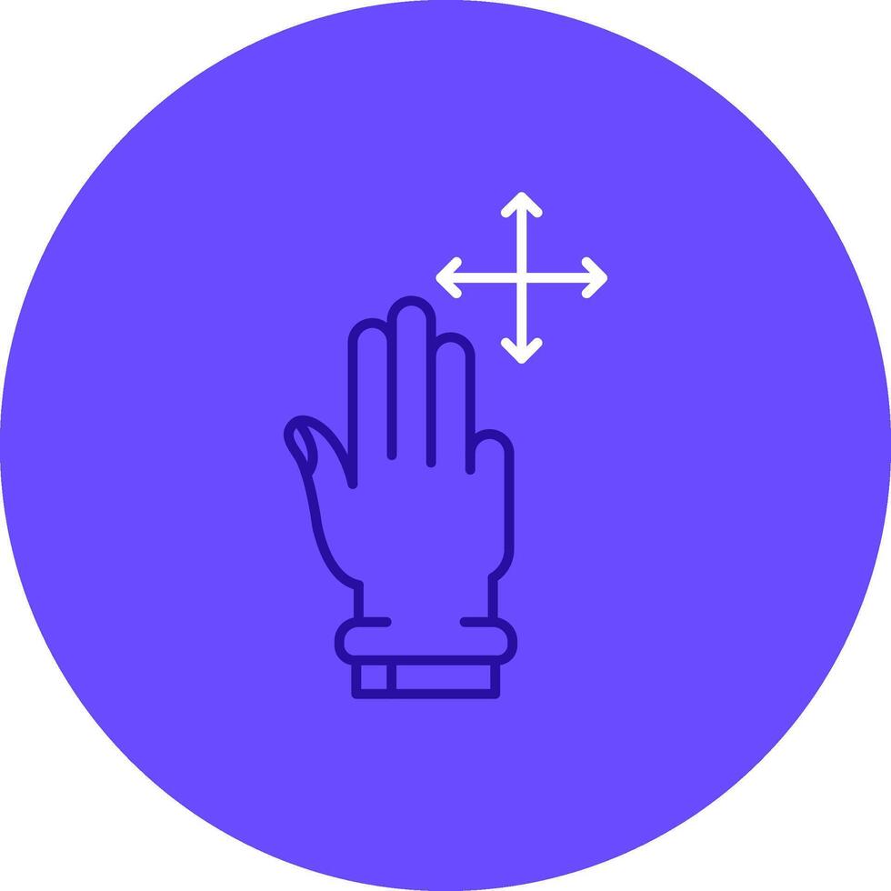 Three Fingers Move Duo tune color circle Icon vector