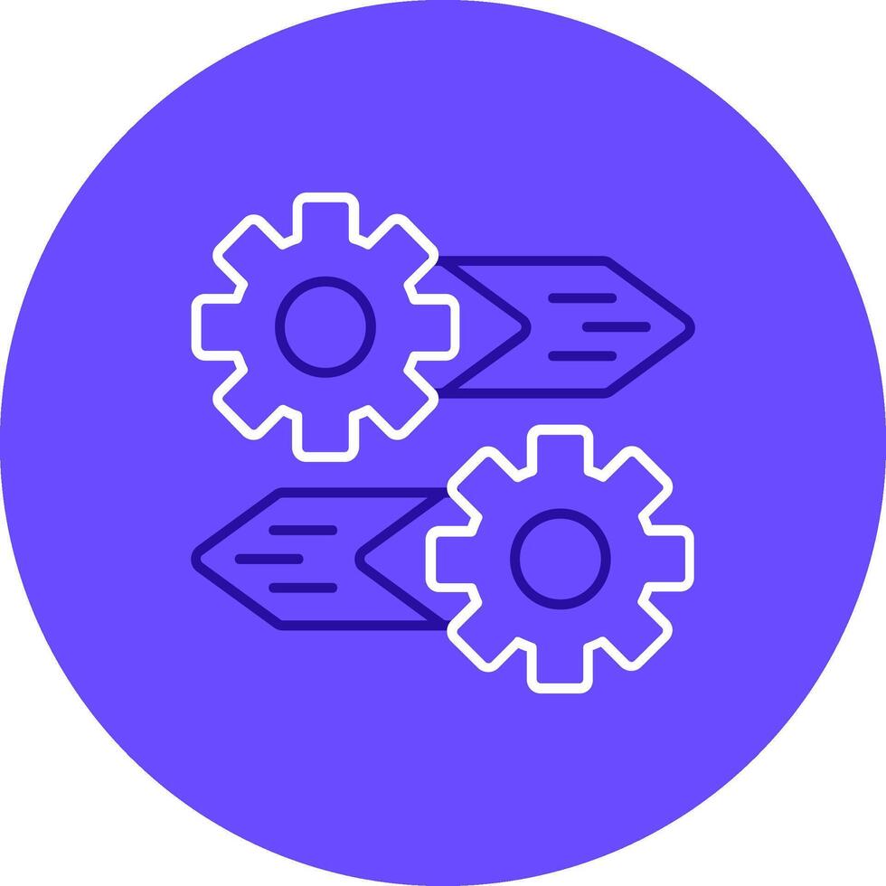 Gear Duo tune color circle Icon vector