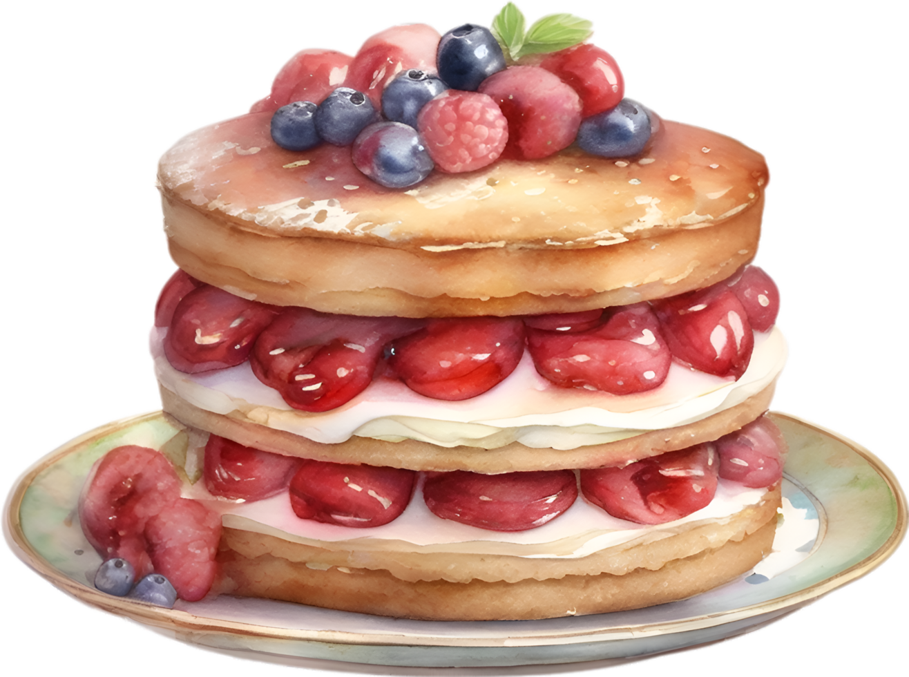 AI generated Sponge Cake. Close-up image of a Classic Victoria sandwich recipe. png