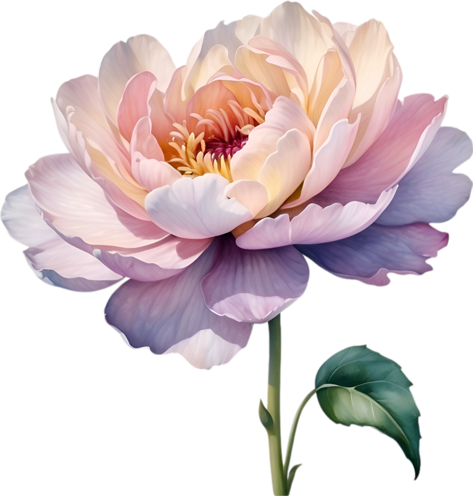 AI generated Watercolor painting of a cute pastel flower. png