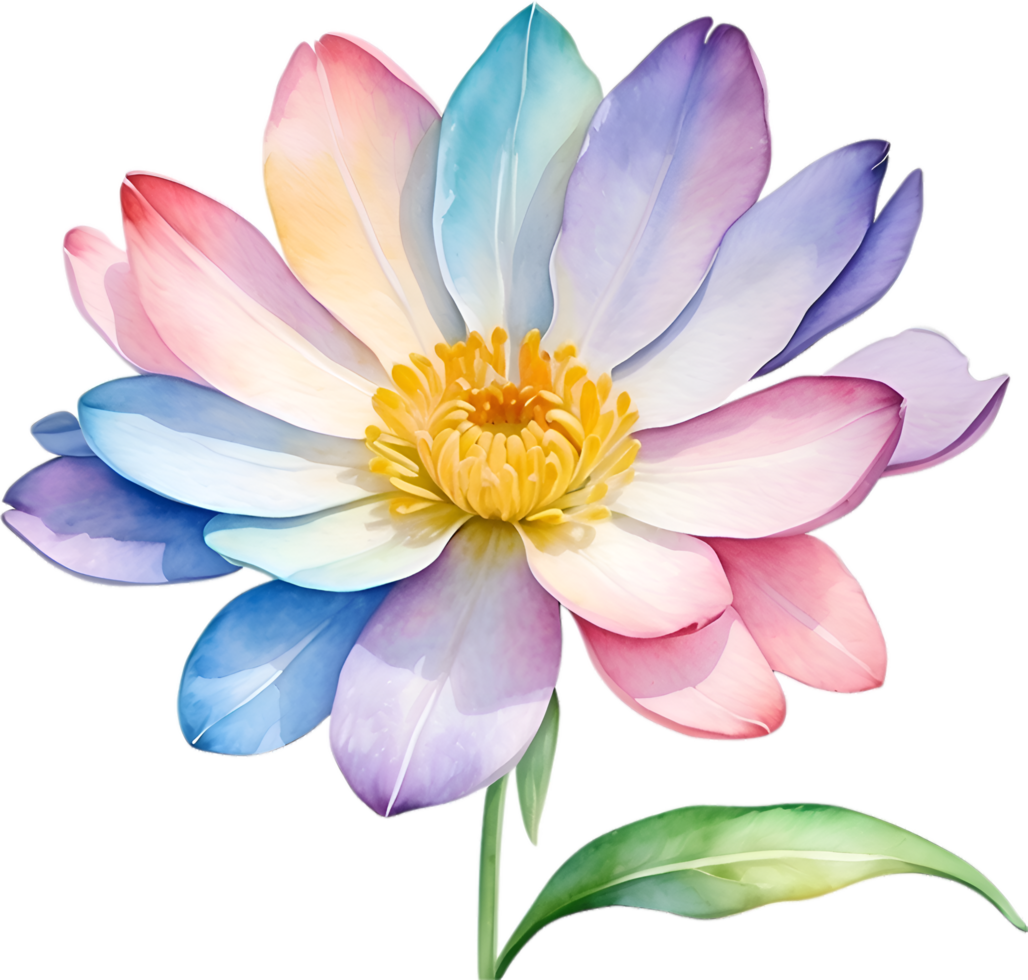AI generated Watercolor painting of a cute pastel flower. png