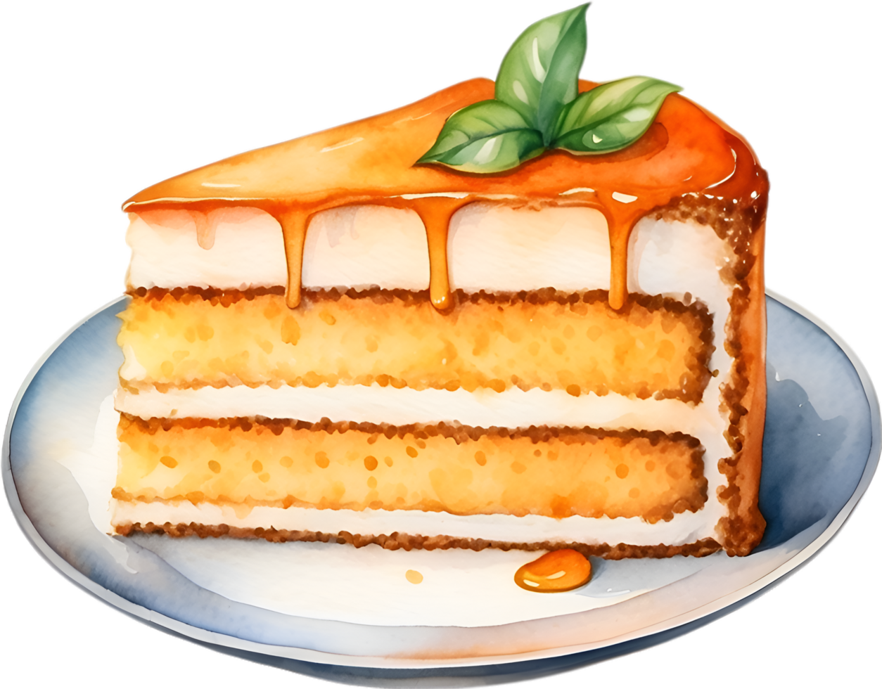 AI generated Orange cake. Close-up image of an orange cake. png