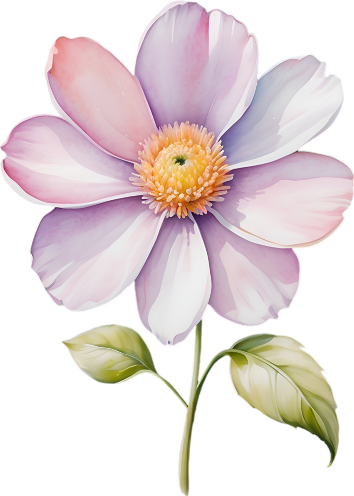 AI generated Watercolor painting of a cute pastel flower. png