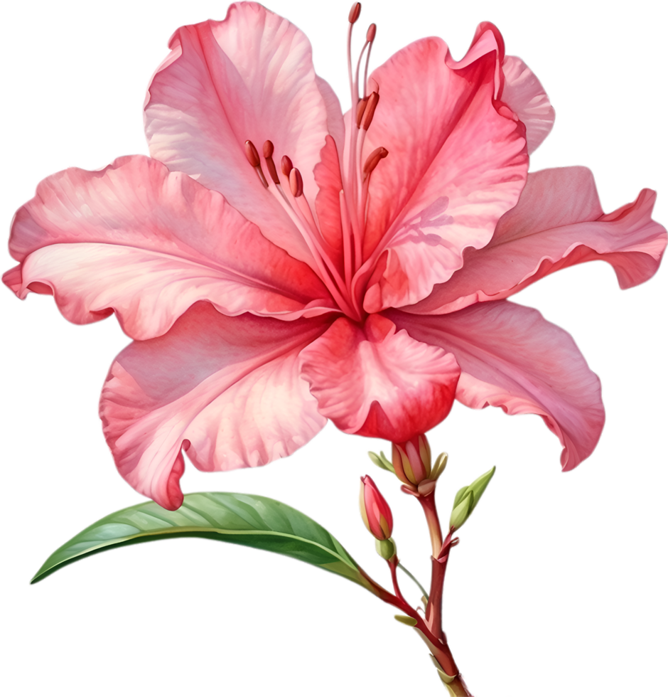 AI generated Watercolor painting of an Azalea flower. png