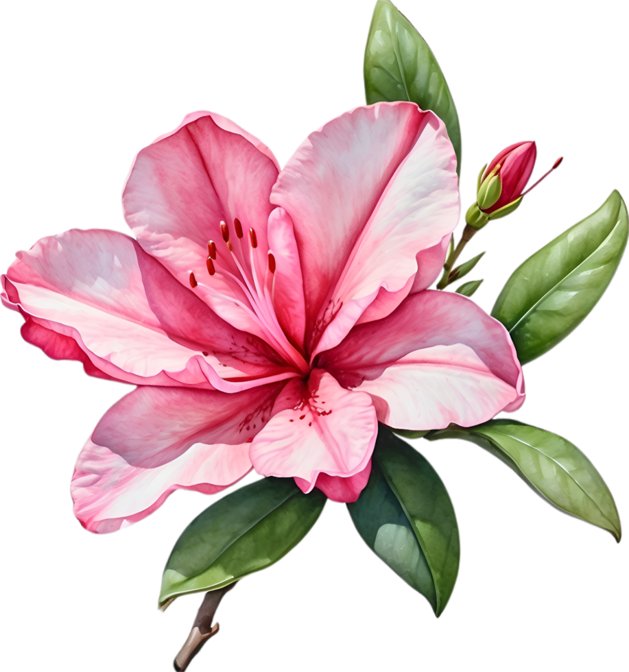 AI generated Watercolor painting of an Azalea flower. png