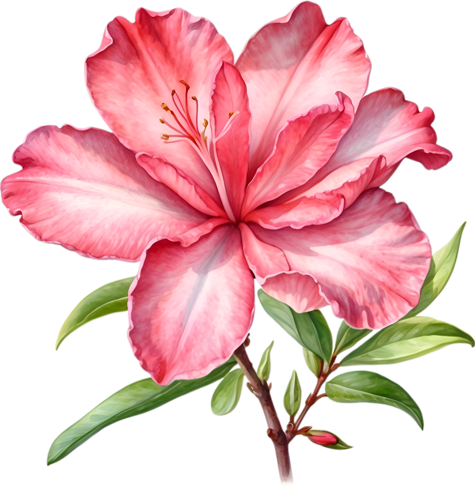 AI generated Watercolor painting of an Azalea flower. png