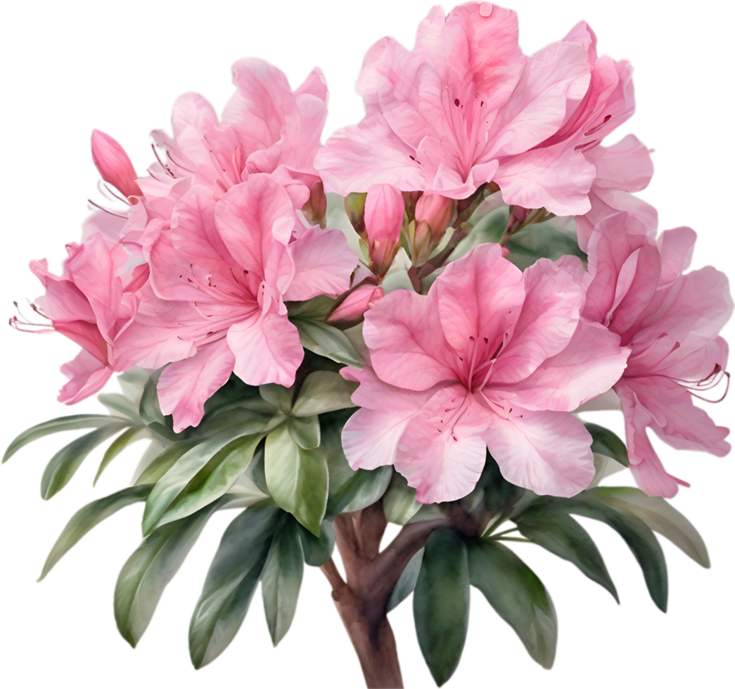 AI generated Watercolor painting of an Azalea flower. png