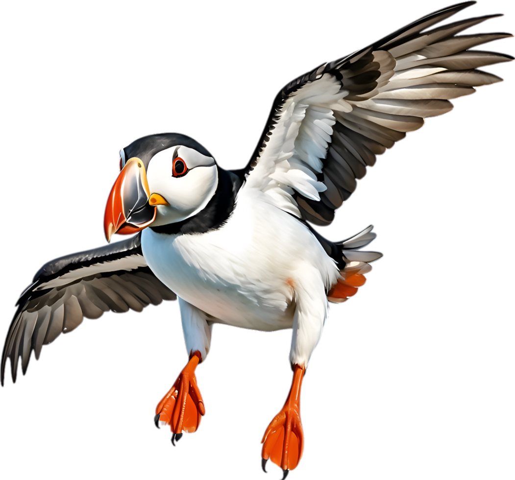 AI generated Close-up image of an Atlantic puffin bird. png