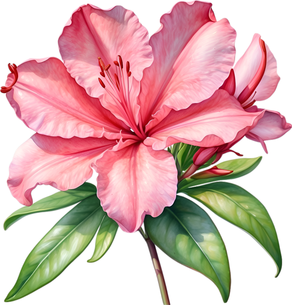 AI generated Watercolor painting of an Azalea flower. png