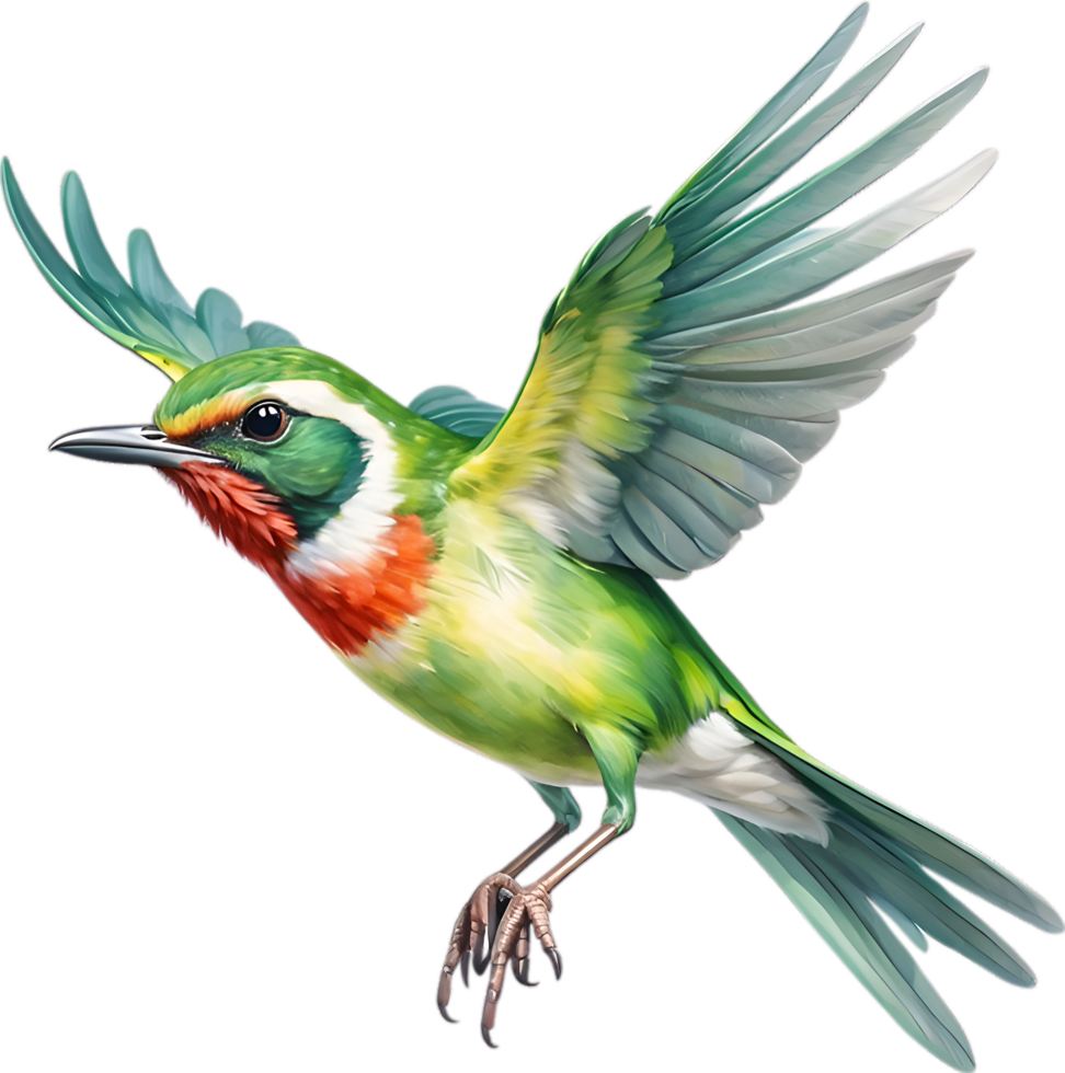 AI generated Close-up image of a Cuban Tody bird. png