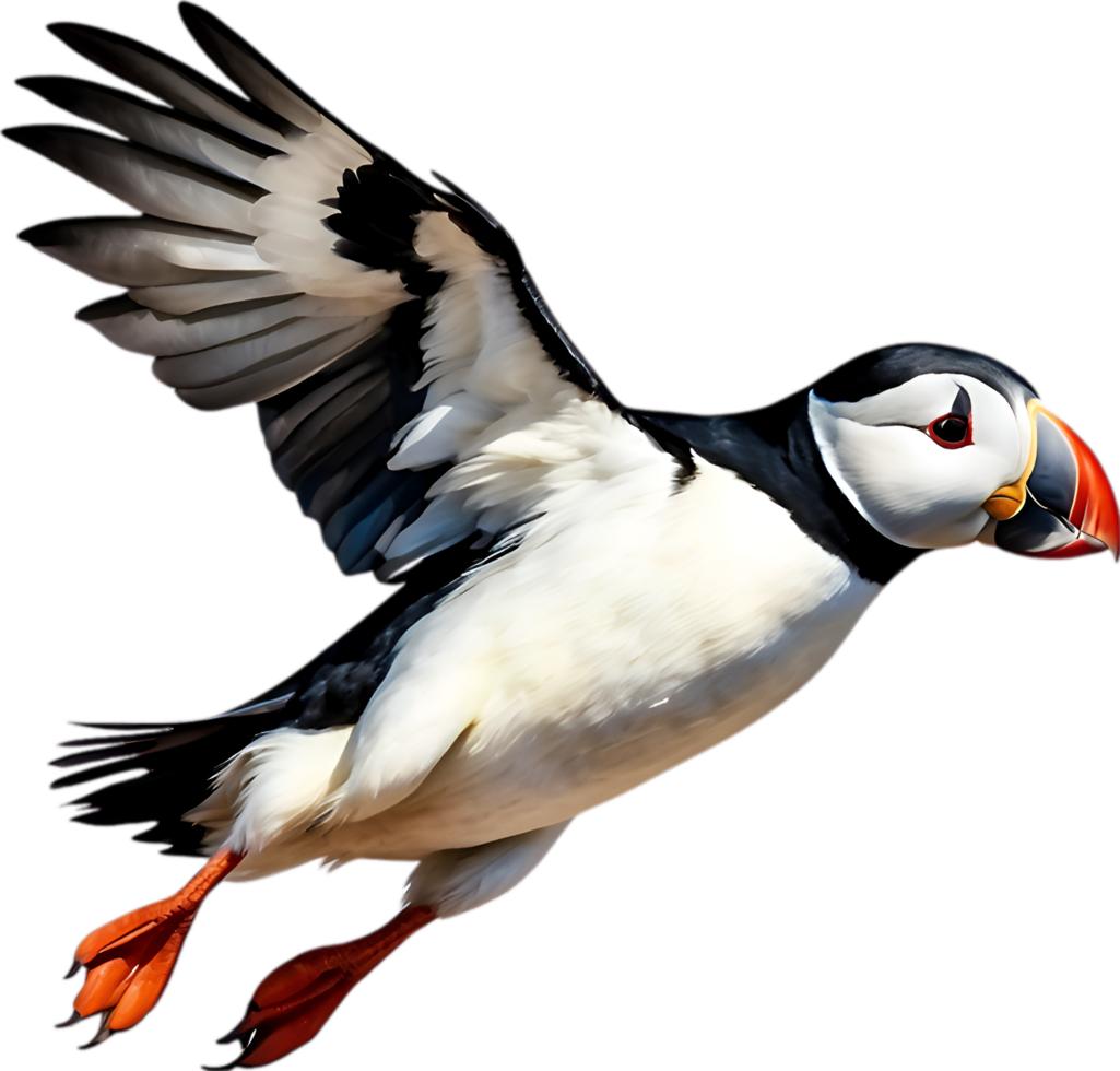 AI generated Close-up image of an Atlantic puffin bird. png