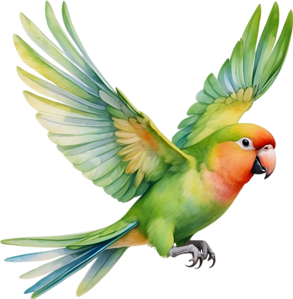 AI generated Close-up image of a Peach-Faced Lovebird. png