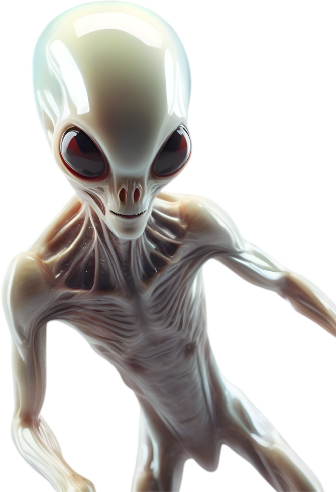 AI generated Close-up image of a skinny Alien. png
