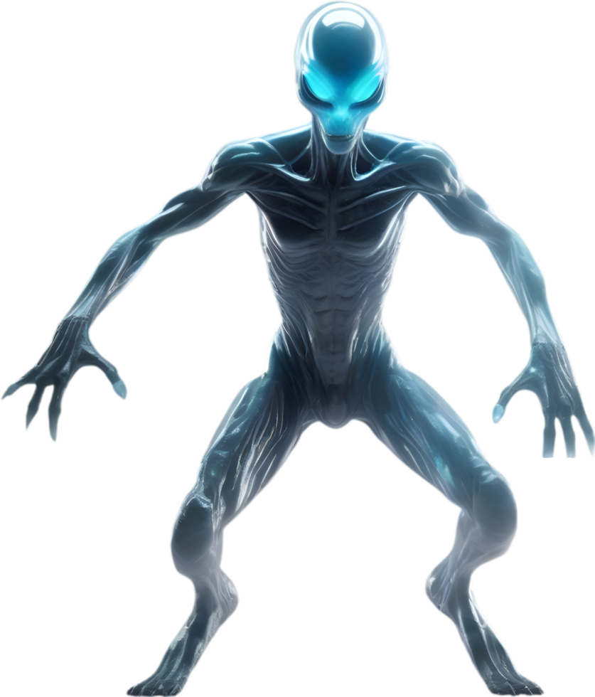 AI generated Close-up image of a skinny Alien. png