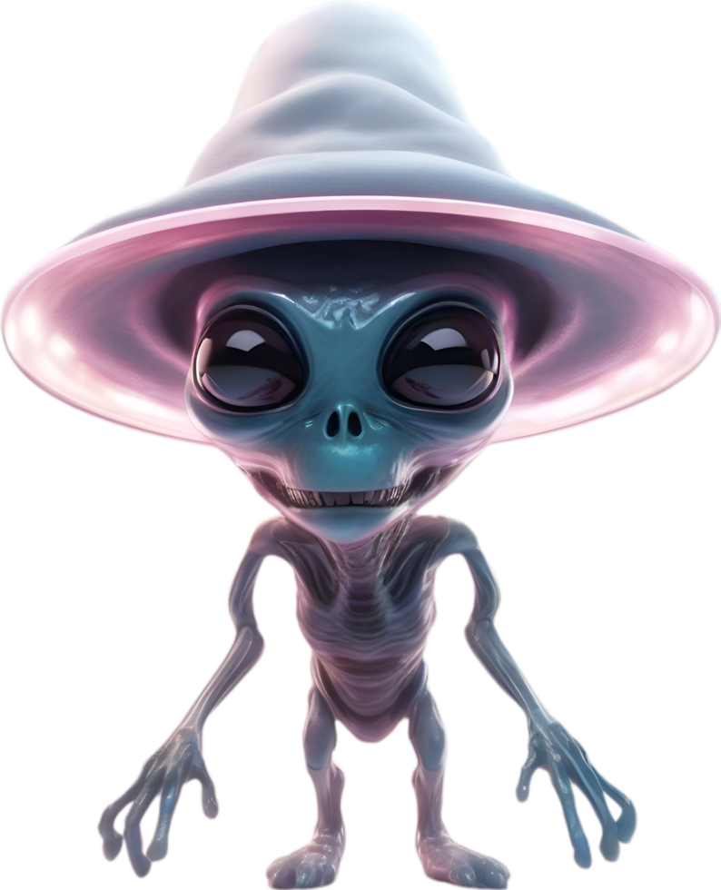 AI generated Close-up image of a skinny Alien. png