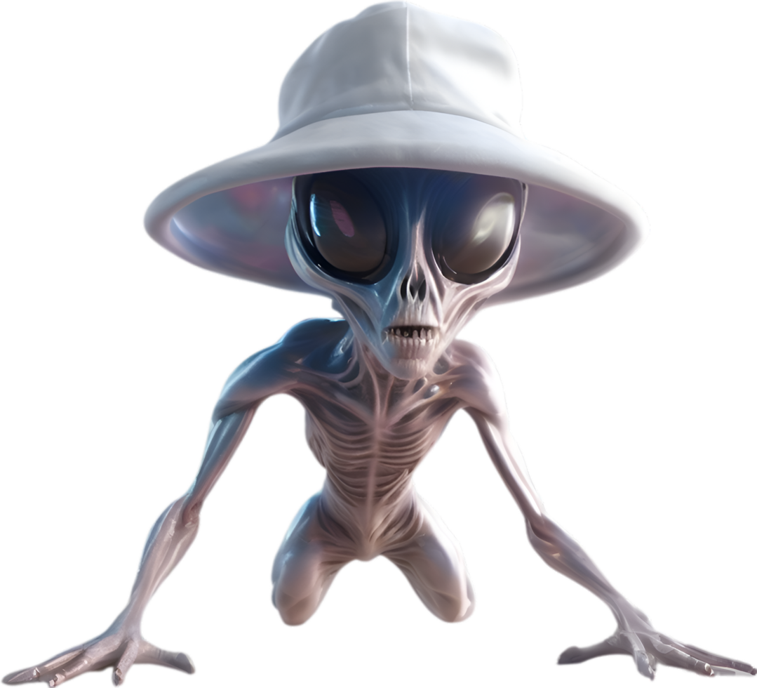 AI generated Close-up image of a skinny Alien. png