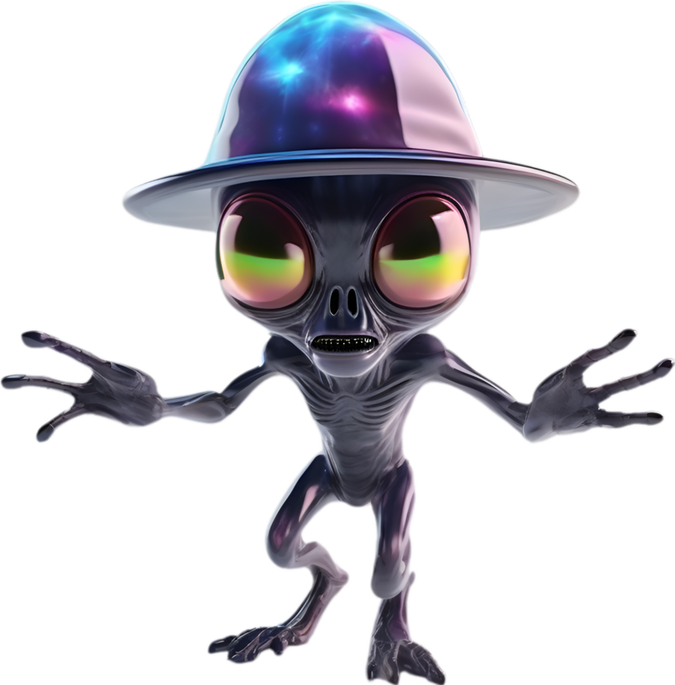 AI generated Close-up image of a skinny Alien. png