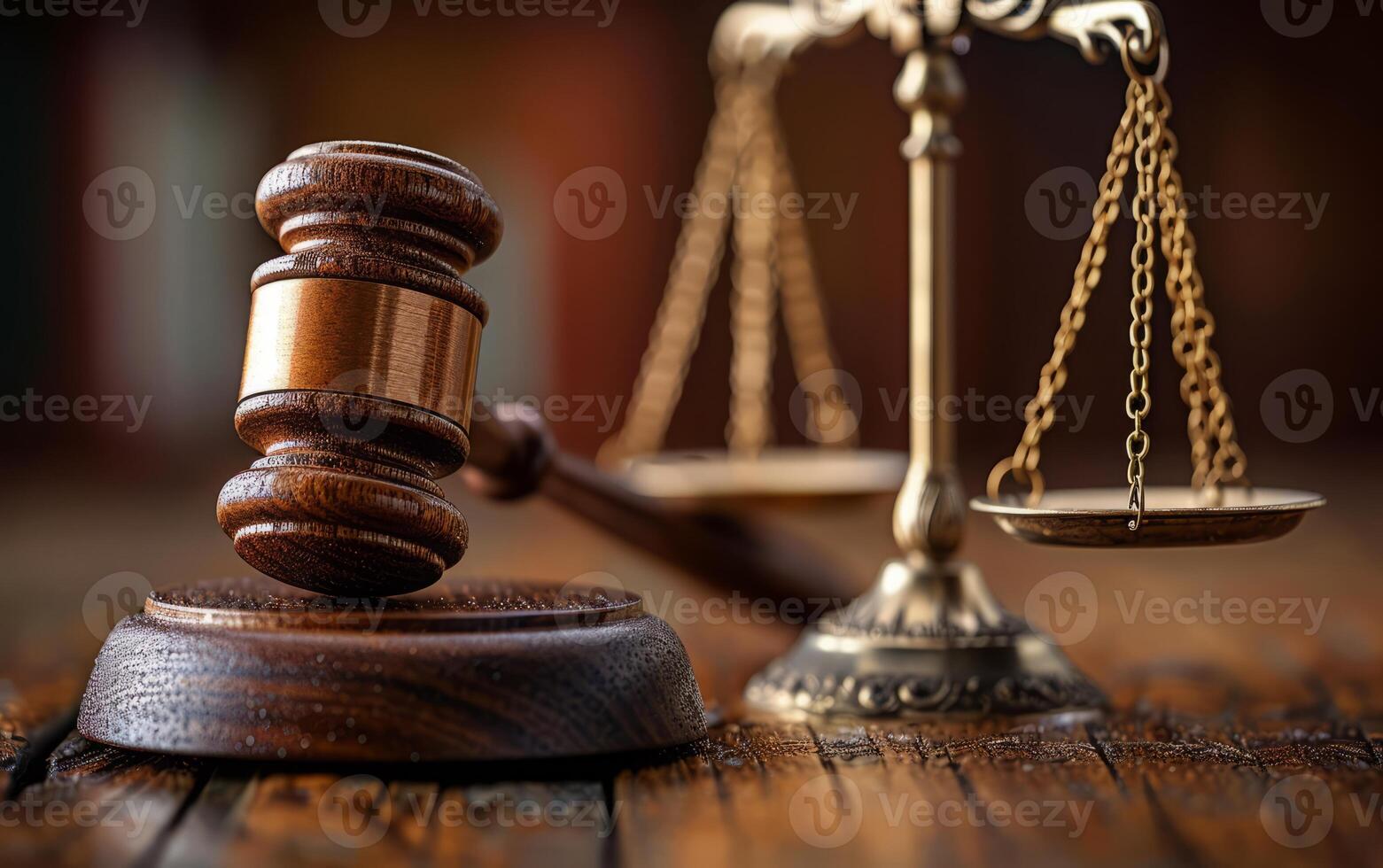 AI generated Judge Gavel and Scales of Justice photo