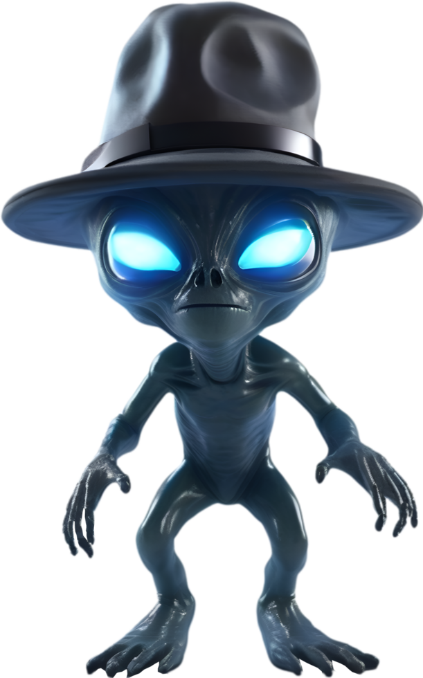 AI generated Close-up image of a skinny Alien. png
