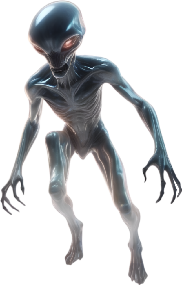 AI generated Close-up image of a skinny Alien. png