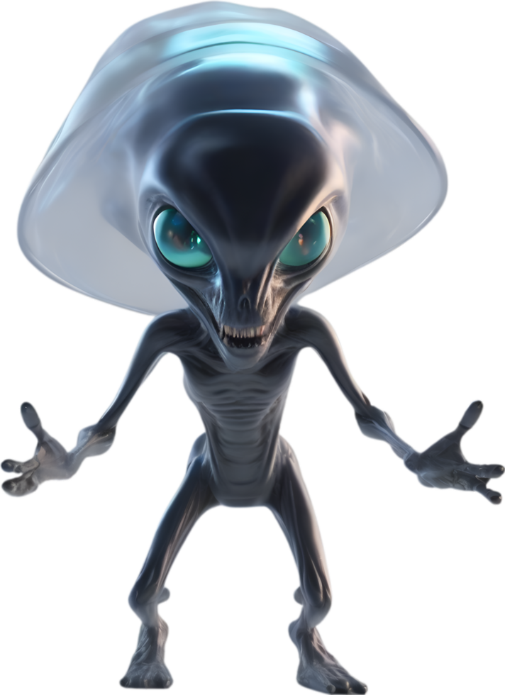 AI generated Close-up image of a skinny Alien. png