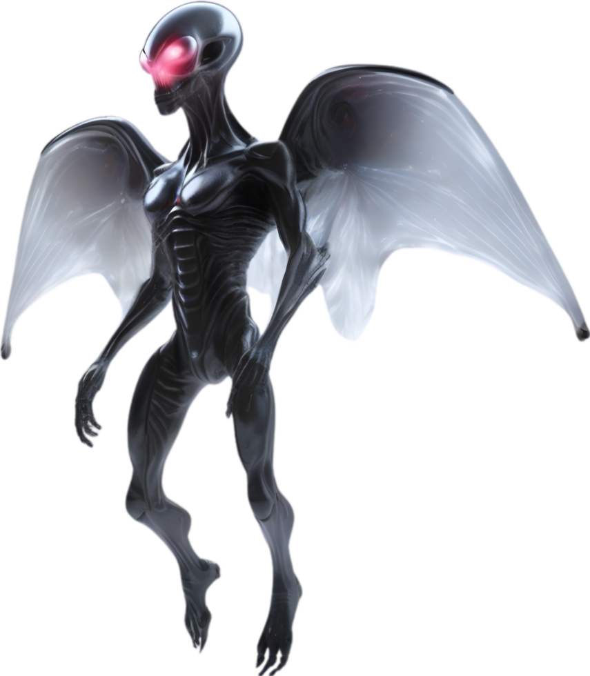 AI generated Close-up image of a skinny Alien. png