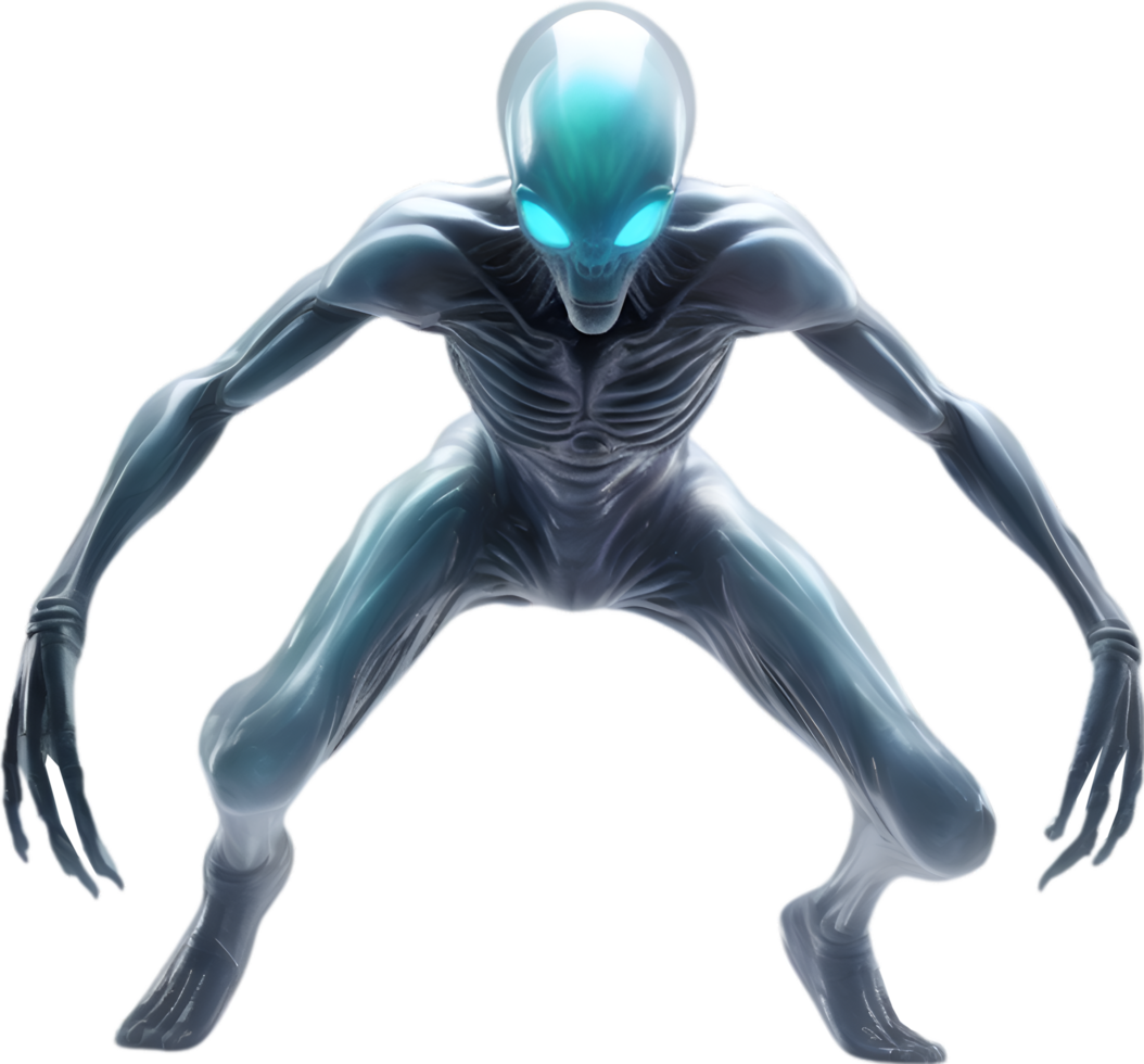 AI generated Close-up image of a skinny Alien. png