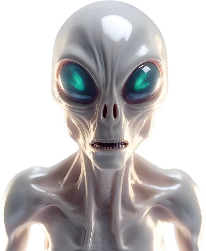 AI generated Close-up image of a skinny Alien. png