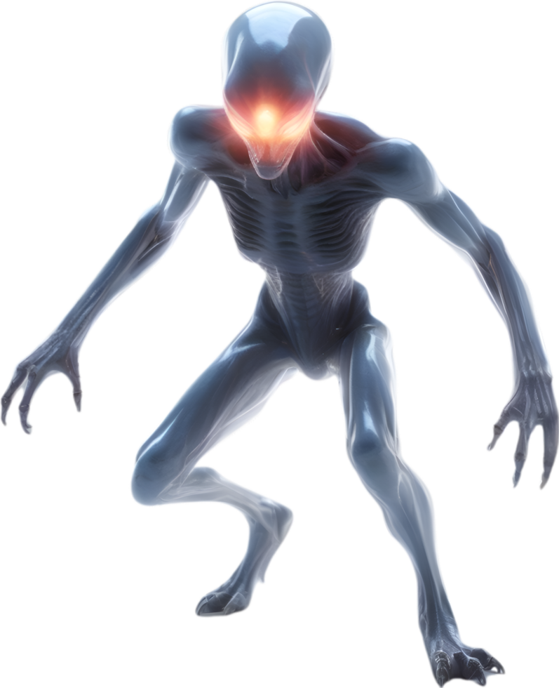 AI generated Close-up image of a skinny Alien. png