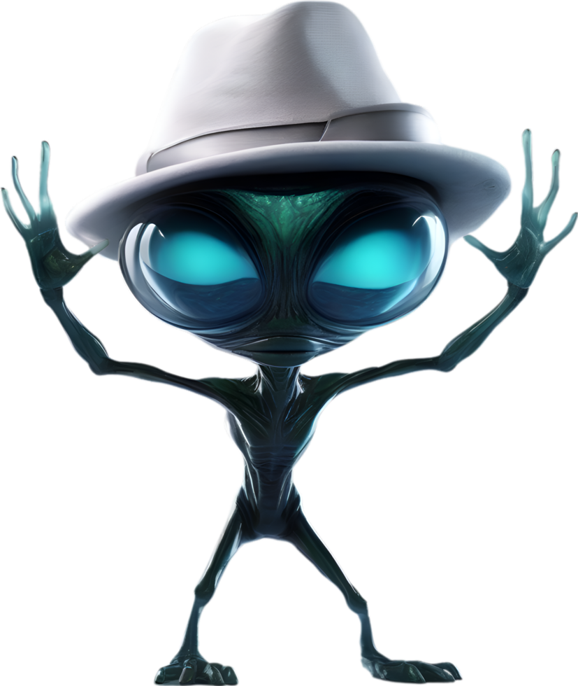 AI generated Close-up image of a skinny Alien. png