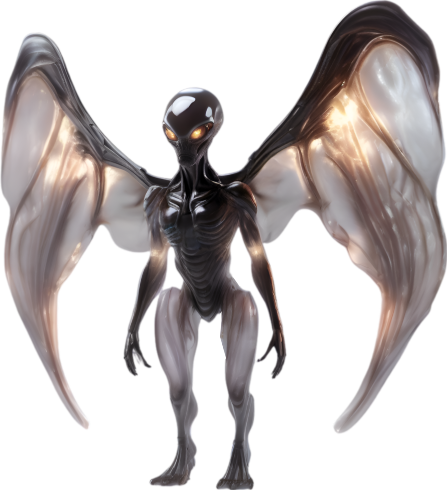 AI generated Close-up image of a skinny Alien. png