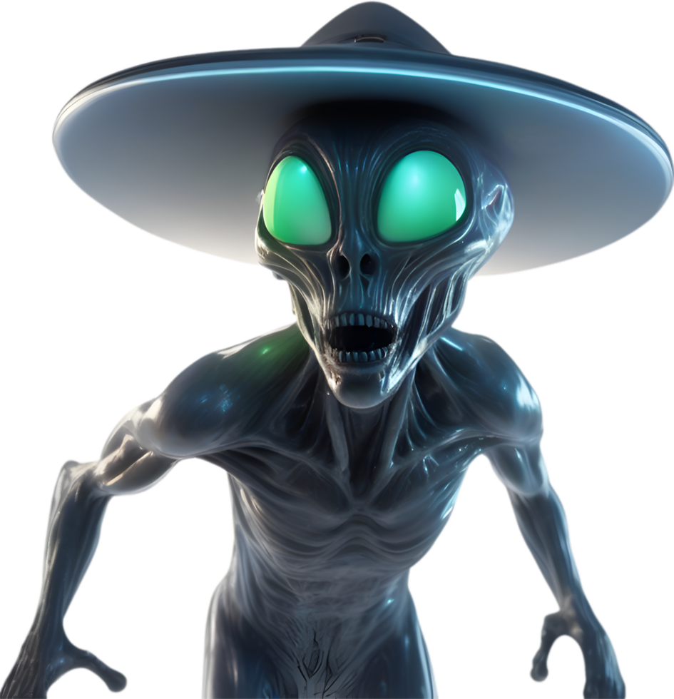 AI generated Close-up image of a skinny Alien. png