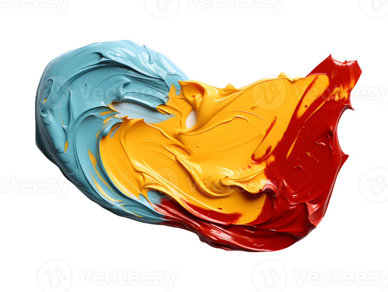 AI generated Abstract and Colorful Paint Splashes Isolated on Transparent Background. Vibrant Paint Dye. Dynamic Background for Wallpaper. Generative Ai png