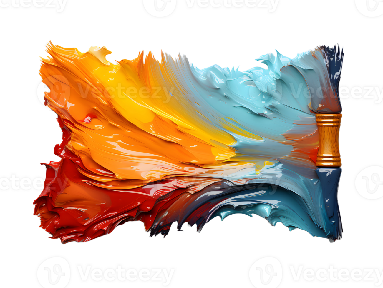 AI generated Abstract and Colorful Paint Splashes Isolated on Transparent Background. Vibrant Paint Dye. Dynamic Background for Wallpaper. Generative Ai png