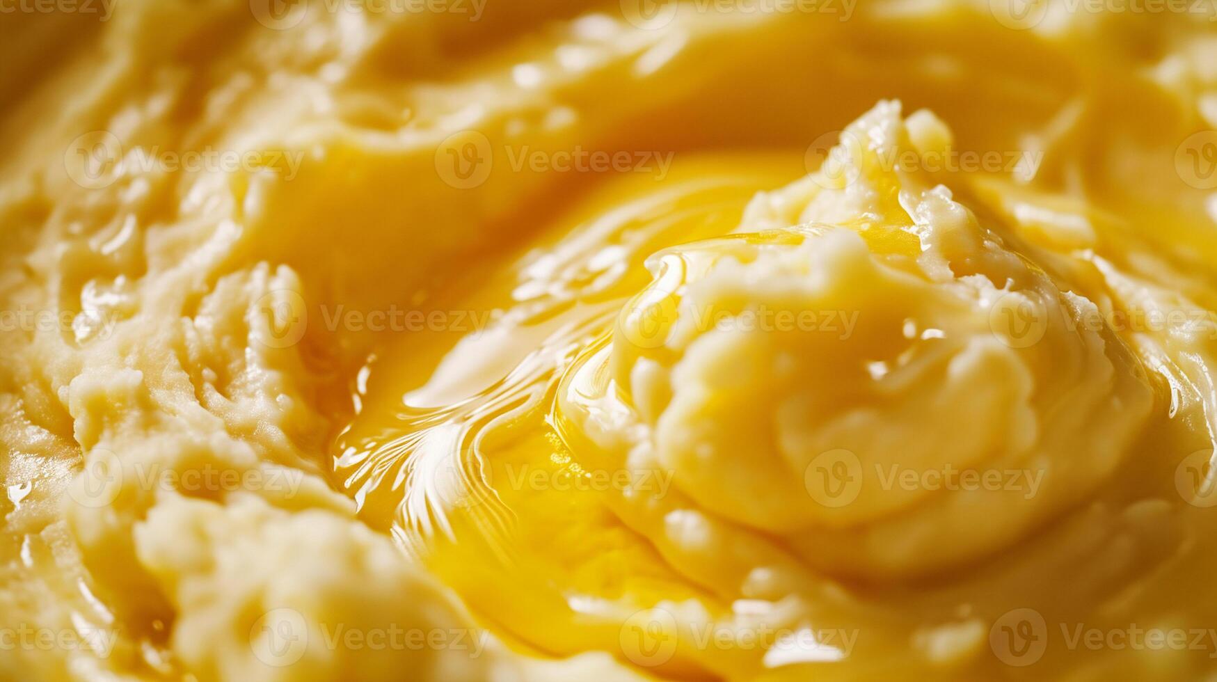 AI generated mashed potatoes macro close up, selective focus, shallow depth of field photo