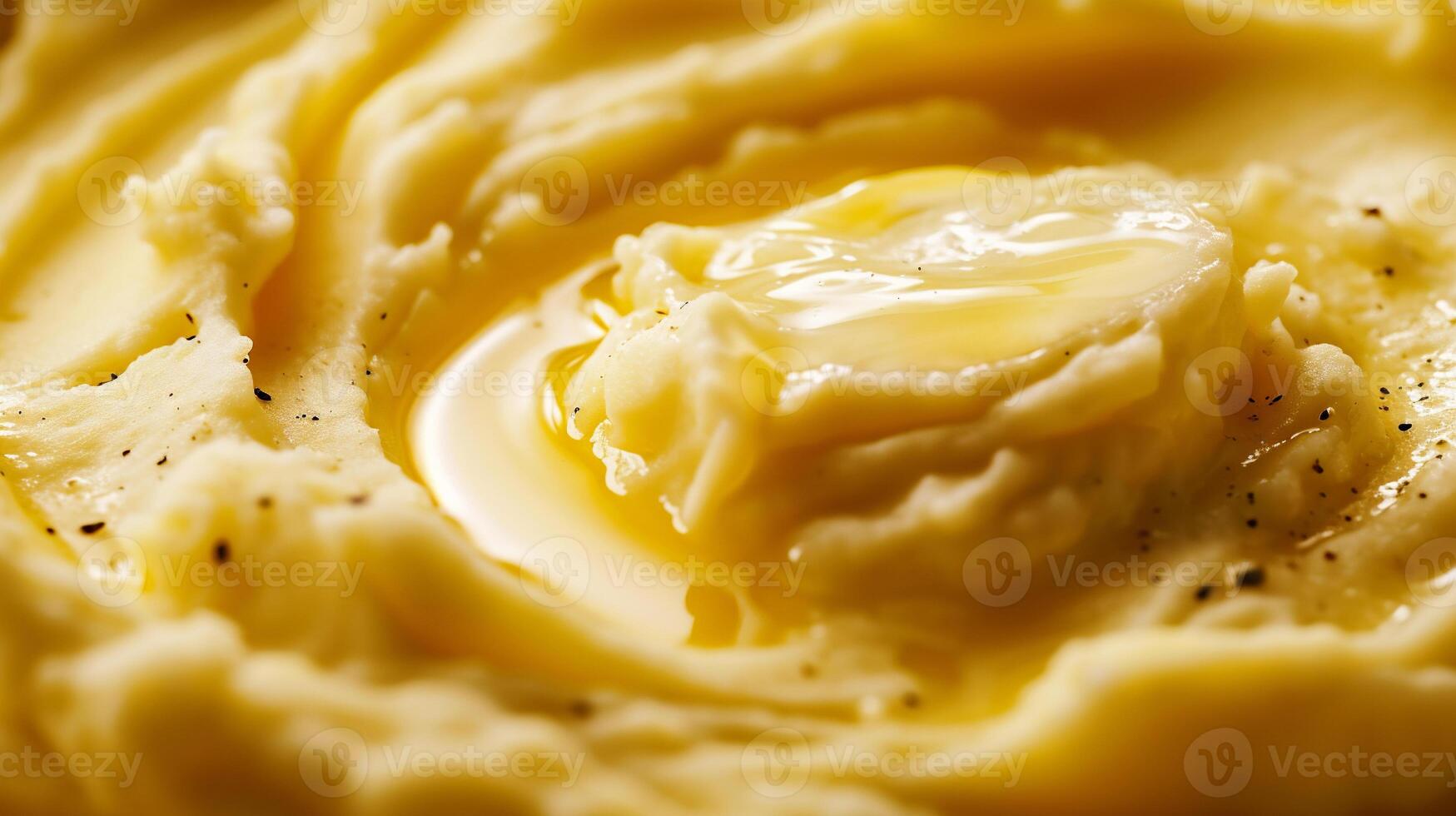 AI generated mashed potatoes macro close up, selective focus, shallow depth of field photo